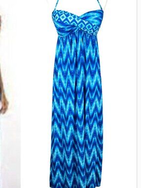 La Blanca Desert Mirage Twist-Front Halter Maxi Dress Cover-up Size 10